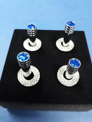 BLUE CRYSTAL Made With Swarovski DOOR LOCK PINS FOR MERCEDES W211 W219 W210 W202 • $73.17