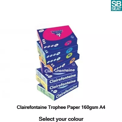 (1 Ream 250 Sheets) Clairefontaine Trophee Paper 160gsm A4 Card (Select COLOUR) • £14.95