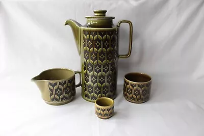 Hornsea Heirloom Green Coffee Pot Milk Jug Sugar Bowl And Egg Cup • £30