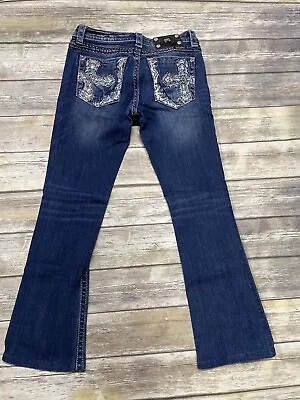 Miss Me Signature Bootcut Embellished Distressed Jy7550b2 Woman’s Size 28 • $32.99