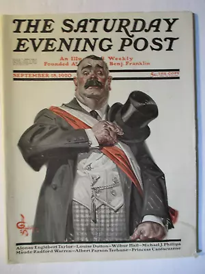 J.C. Leyendecker  Saturday Evening Post 1920 Complete Magazine Mayor With Tophat • $22.74