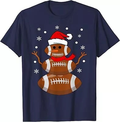 Christmas Football Snowman Football Christmas Unisex T-Shirt • $19.99