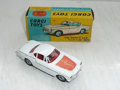 Corgi Toys 258 Saint Volvo P1800 Simon Templar    Red Label Cast Wheels   BOXED • £149.99