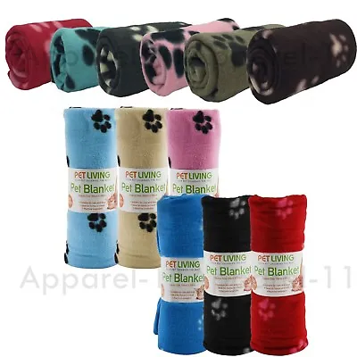 Soft Fleece Paw Print Pet Blanket Dog Puppy Warm Cat Bed Car Bulk Lot ( M - Xl) • £12.95