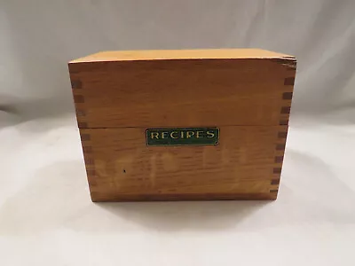 Vintage 1940's-50's Imperial Methods Dovetail Oak Recipe Box Original Dividers • $17.50