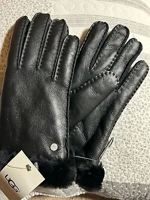 UGG Women's Sheepskin Leather Gloves Large Black • $69.99