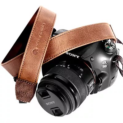 Matin Vintage-30 Tan Camera Neck Shoulder Leather Strap Canon Nikon Sony Olympus • £36.64