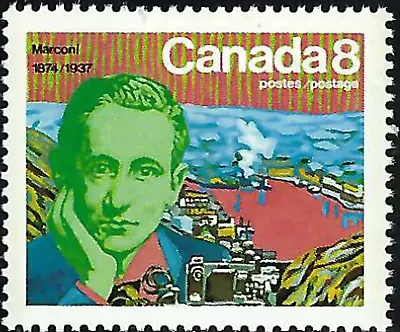 CANADA -1974- Gugliemo Marconi And Signal Hill In 1901 - MNH Stamp - Sc. #654 • $1.85