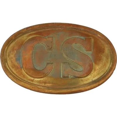 Brass Cs Csa Civil War Confederate States Army Military Nos Vintage Belt Buckle • $55