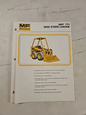 Vintage 1974 Massey-Ferguson MF 711 Skid-Steer Loader Sales Brochure Spec Sheet  • $11.66