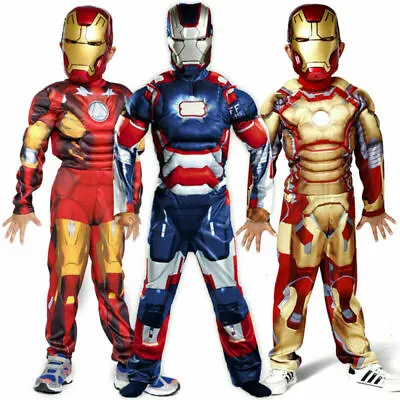 Deluxe Incredible Red Iron Man Boys Fancy Dress Kids Marvel Avengers Costume UK • £4.51