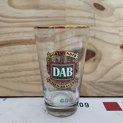 DAB Dortmunder Actien Brauerei 5.25  Gold Rim Beer Glass Made In Germany • $9.99