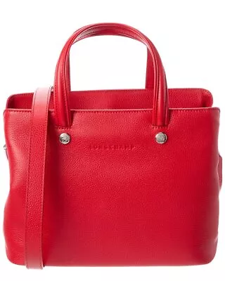 Longchamp Le Foulonne Leather Top Handle Tote Women's Red • $204.59