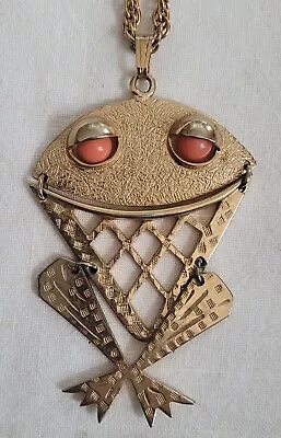 Vintage Sarah Coventry Pendant Necklace Frog Gold Tone 70s Style With 28  Chain • $9.99