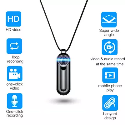 Portable Mini Wearable Camera HD 1080P Audio Video Voice Recorder Necklace 8G • $27.49