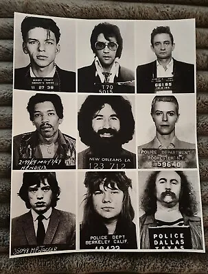 Famous Musician Mugshots Photo Poster 11” X 14” Collage Of 9 Celebrities New • $17.18