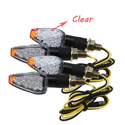 4x Universal Motorcycle Mini Led Turn Signals Indicators Blinker Light Clear Us • $16.50