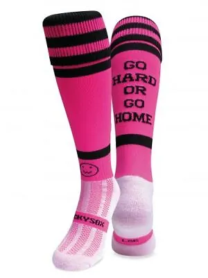 WackySox Go Hard Or Go Home Vivid Pink Knee Length Sport Socks • £9.95