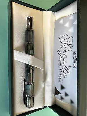 Monteverde Regatta Black Mother Of Pearl Fountain Pen Gunmetal Trim New In Box • $48