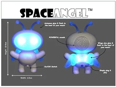 Musibytes Space Byte Angel Mini MP3 IPod IPhone 4 5 6 Plus Speaker • $19.99