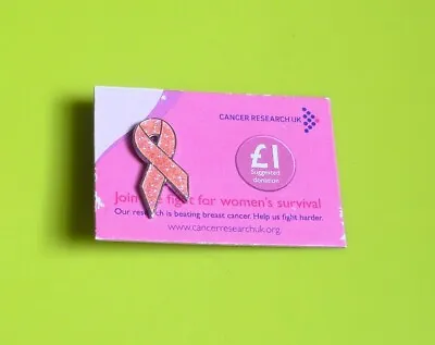 Cancer Relief Sparkly Ribbon Stud Pin Badge Charity • £1.99