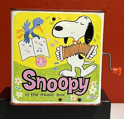 Vintage Mattel 1966 Snoopy In The Music Box ~ Metal ~ Peanuts Jack In The Box • $14.99