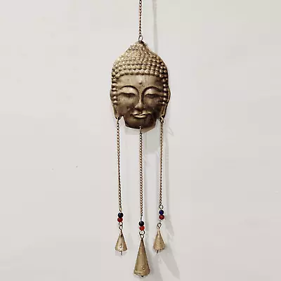 Hanging Bells Buddha Symbol Windchime Garden Home Decor Hanging Large 40195 • £10.95