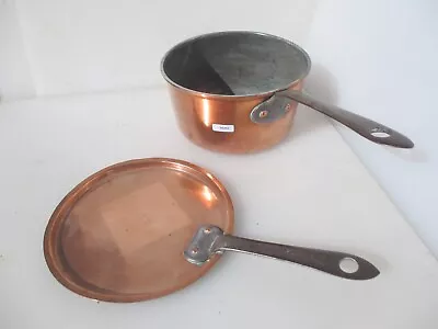 Victorian Copper Sauce Pan Kitchen Iron Handle French Old Antique Lid Frying • £21