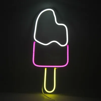 LED Ice Cream Neon Light Sign Home Room Kids Room Wall Mount Visual Artwork Gift • $140.80