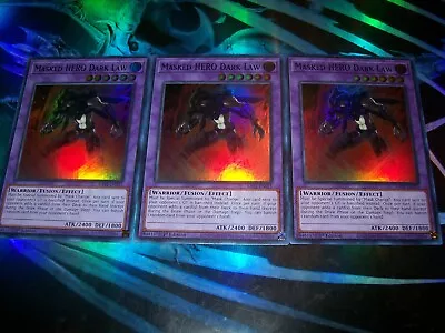 3x Masked HERO Dark Law 1st Edition Super Rare RA01-EN025 Yu-Gi-Oh! • $1.45