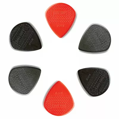 $6.44 • Buy 6 X Jim Dunlop Max Grip Jazz 3 Variety Gauge Guitar Picks Jazz III