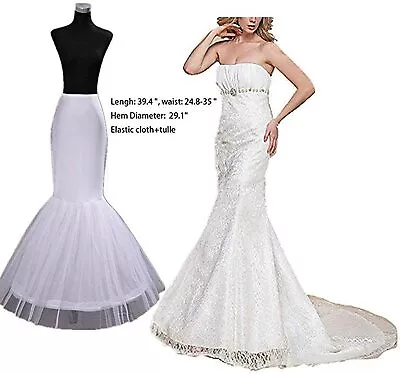 White 1 Hoop Fishtail Mermaid Skirt Wedding Dress • £11.99