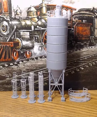 Silo Kit W/Steel Base Pads And Detail Kit (1:87th - H.O. Scale) • $22