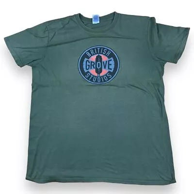 Mark Knopfler Grove Studios T Shirt Large Green Studio Guitars Bass T Shirt Lond • $28