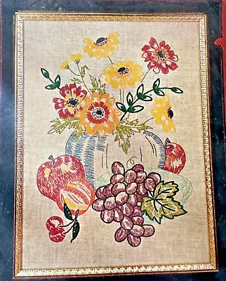 Vintage Flowers And Fruits Crewel Stitchery Kit Vogart #640A NEW • $18