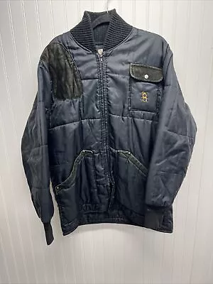 Vintage Bob Allen Mens L Insulated Quilted Leather Shooting Jacket USA • $71