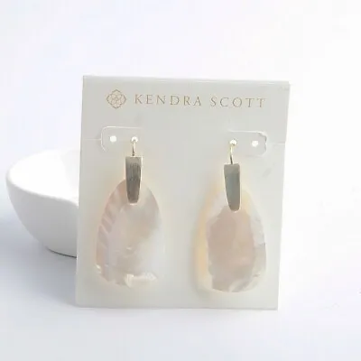 Kendra Scott Marty Gold Drop Earrings In Mother Of Pearl With Dust Bag • £29.99