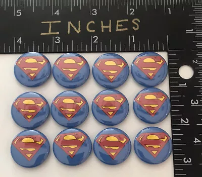 Superman 12 Pin Lot One Inch Pin Super Man Dc Comic Party Favor Pins Comics Hero • $10.79