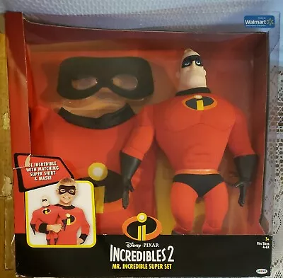 Disney Incredibles 2 Mr Incredible Super Set Costume Shirt Mask & Doll Sz 4- 6X • $16.95