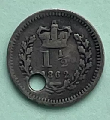 1862 Queen Victoria Three Half-Pence Coin • £2.95