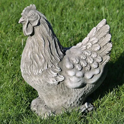 £35.99 • Buy Reconstituted Limestone Country Chicken Statue |Vintage Concrete Garden Ornament