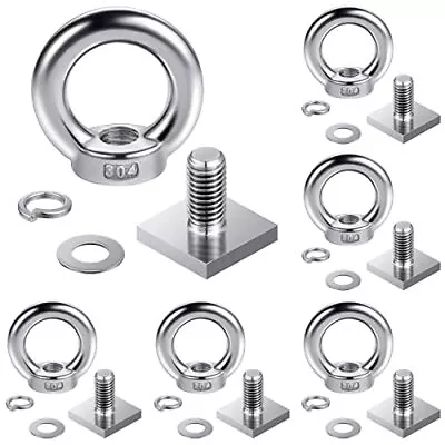 6 Sets M8 T Track Bolts Eye Bolts With Nuts 304 Stainless Steel Roof Rack T Bo • $23.24