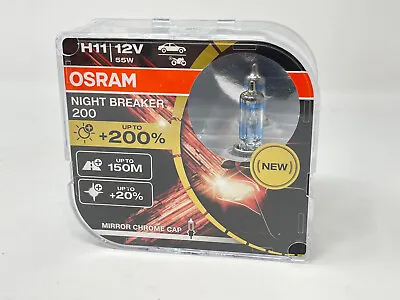 OpenBox H11 Osram Night Breaker 200 Halogen Headlight Bulbs 64211NB200 MC229 • $34.99