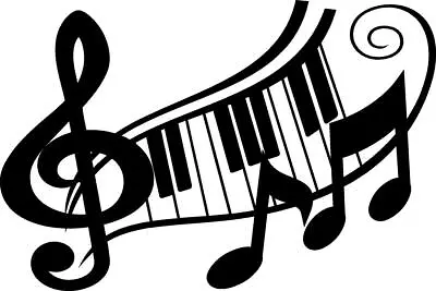 Clef Music Note And Keyboard Vinyl Decal Home Décor 12  X 18  • $13.49