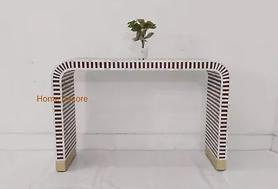 Mother Of Pearl Inlay U Console Table Bone Inlay Furniture  U Table  • $675