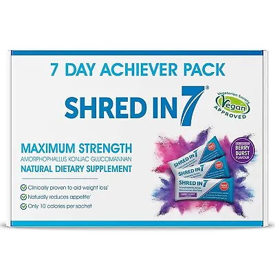 Shredin7 Weight Loss Pack | 21 Konjac Glucomannan Shot Drinks & 14 Carb Blockers • £23.99