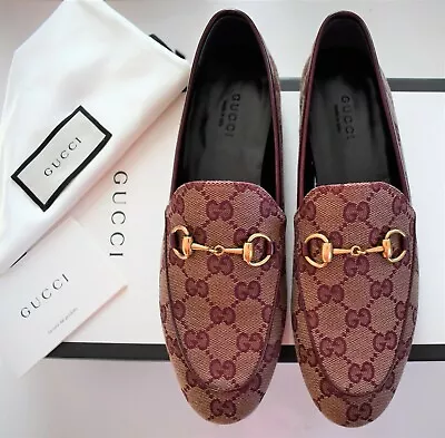 $545 • Buy 🆕️ NEW Authentic GUCCI JORDAAN GG Canvas HORSEBIT Loafer Shoes EUR-36.5 US-6.5