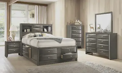 NEW ULTIMATE Gray Storage Queen King 5PC Modern Bedroom Furniture Set B/D/M/N/C • $1999.99