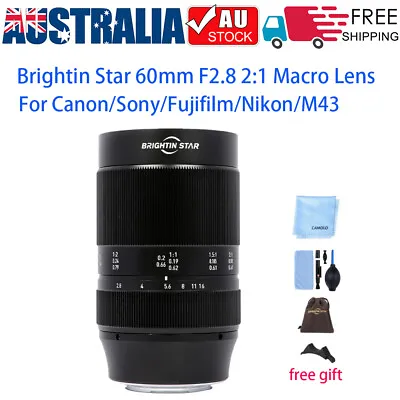$259.99 • Buy Brightin Star 60mm F/2.8 2:1 Macro Lens For Canon Sony Fuji Micro 4/3 Nikon