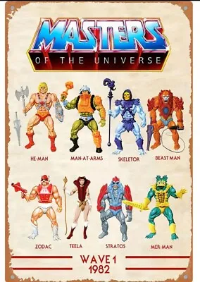 Motu Masters Of The Universe - Wave 1 1982  Aluminum Sign 8 X12  Distressed Look • $10.97